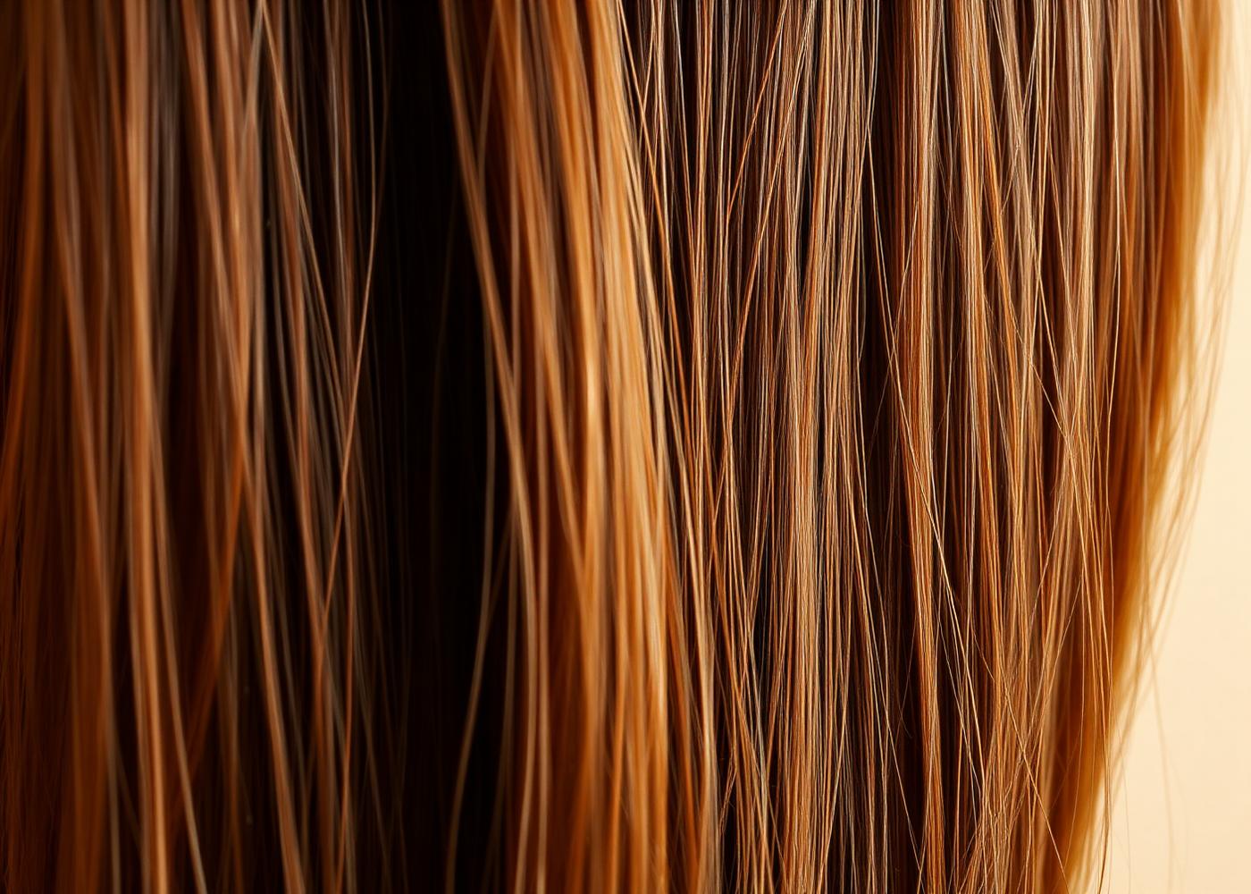Detail of cuticle-aligned virgin European hair